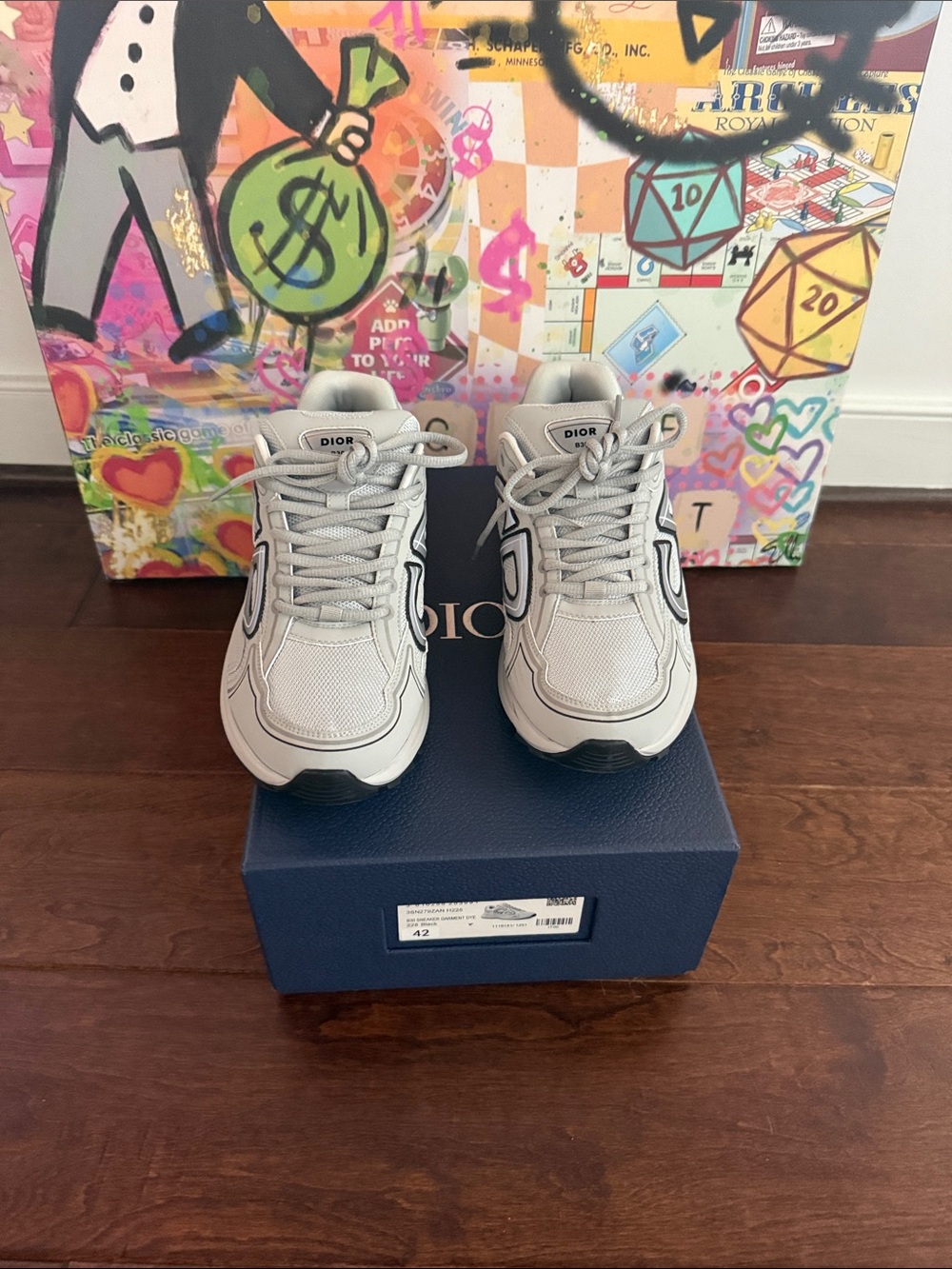 Dior Light Gray Mesh & Leather Sneakers